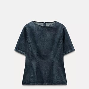 Zara Dark Blue Short Sleeve Top